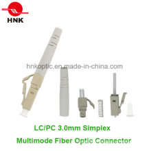 LC PC 3.0mm Simplex Multimodo Fibra Óptica Conector